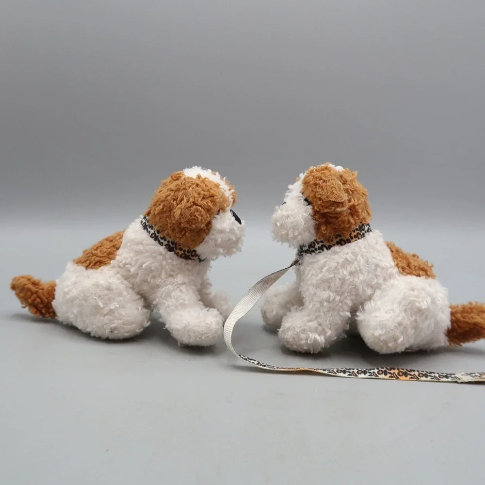2 Our Generation Puppy Dog Brown White OG Leash Pet Mini Plush 6